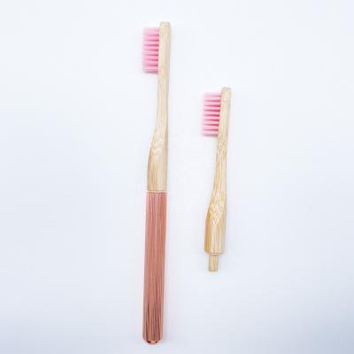 China 2022 new home zinc handle bamboo toothbrush, Brush a dents en bamboo, dientes cepillo bambu for sale