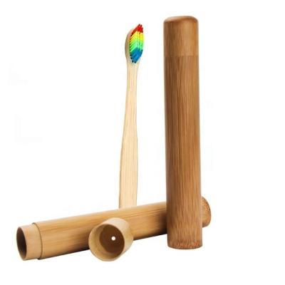 Cina Who respects the environment; Bambu Rainbow BPA Free 100% Biodegradable Bamboo Toothbrush With Case in vendita