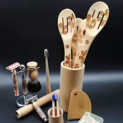 China Who respects the environment; Biodegradable high quality wooden toothbrush, cepillos de bamboo, bamboo toothbrush Te koop