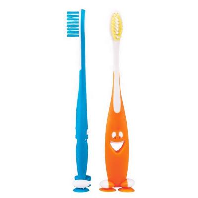 China Who respects the environment; Kids biodegradable toothbrush with cartoon shape en venta