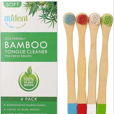 China Who respects the environment; Biodegradable Soft Bristle Bamboo Tongue Scraper, Bamboo Tongue Remover for sale