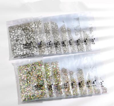 China Professional Product 1440Pcs/Bag Finger Nail Salon Product ab Color Around Glass Nail Art Back Decoration Crystal Nail Art Rhinestone Flat for sale