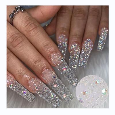 China Nail Salon Nail Art Glitter Pixie Nails Crystal Micro Beads Multicolor Nail Art Rhinestone AB 3D Decorations for sale