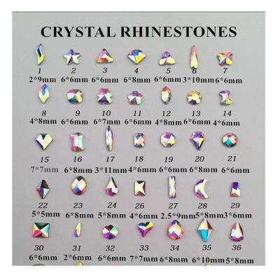 China 3d nail 3D nail art DIY decoration crystal stone shape K9 ab glass crystal stone rhinestones Multi Customs wholesale package crystal design DIY for nail decoration for sale