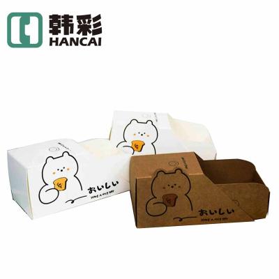 China New Degradable Disposable Universal White Degradable Breakfast Cake Card Boxes Customized Recyclable New Cow Card Takeout Box for sale