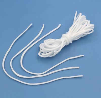 China Eco-friendly Premium Quality Mask Rope Flat Round Earloop 2.8mm White Elastic For Surgical Mask for sale