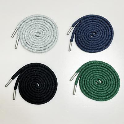 China Viable Running Clearance 6mm*120cm High Quality 100% Cotton Cord With Frosted Metal Tip For Hoodie Cord for sale