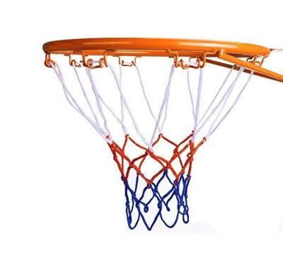 China Nylon Colorful Red Blue White Rim Basketball Hoop Net Custom Size Basketball Net for sale