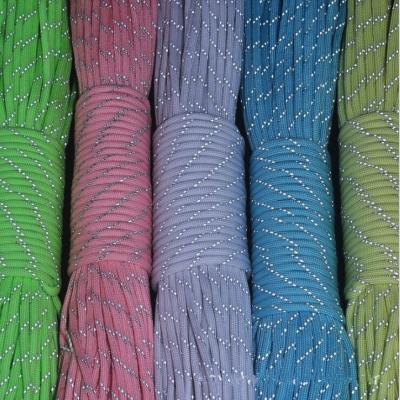 China Round Customized Tents 8mm 10mm Paracord Outdoor Cable Reflective Material Polyester Paracord Parachute Rope 550 Pounds Rope for sale