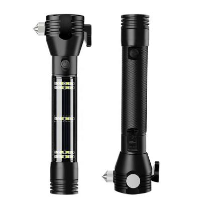 China Convenient Multifunctional Outdoor Strong Light Emergency Safety Car Spotlight LED Tactical Flashlight Hammer for sale