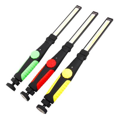 China USB Battery COB Battery Handheld Rechargeable Torch Light Built-in Hook COB LED Work Light Hanging Slim Light for Car Repair Camping for sale