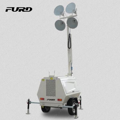 China Portable light tower with FZMDT-1000B mobile generator light tower diesel generator warning light for sale