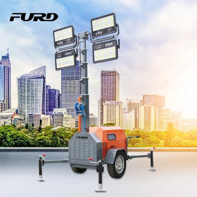 China Hotel Led Light Tower Generator Movable Mobile Vehicle Mounted Light Tower for sale