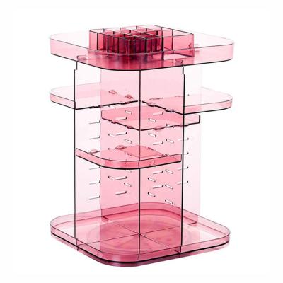 China Four layers non-folding cosmetics rack standing type 360 degree rotation makeup organizer for sale