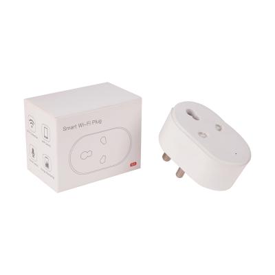 China 3pin Tuya Wifi Smart Outlet Plug Voice Control By Google Assistant 16a With Energy Monitoring for sale