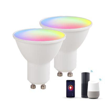 Cina 5W RGB Spot Intelligent Light Bulb With Alexa Google GU10 LED Work with ETL E26 AC in vendita