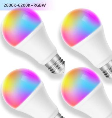 Cina TECKIN A19 E27 Wifi Smart Light Bulb Multicolor LED Bulb with Soft White Rgb+warm Color+cool Color Ce Light 2800k-6200k RGBW in vendita