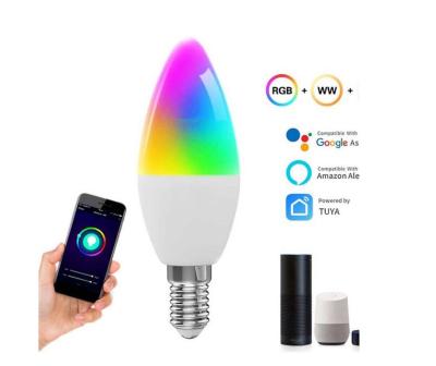 中国 LED Smart Candle in Light nights High Quality E14 Color Changing LED Bulb Compatible with Tuya Google Home Alexa Wifi Control 販売のため