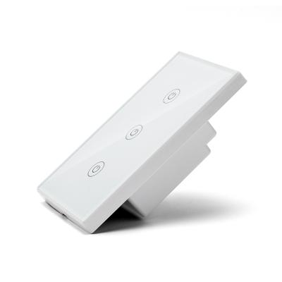 Κίνα 3gang Tuya Smart Wall Light Switch 10a US With Google Assistant Voice Control Timer Function προς πώληση