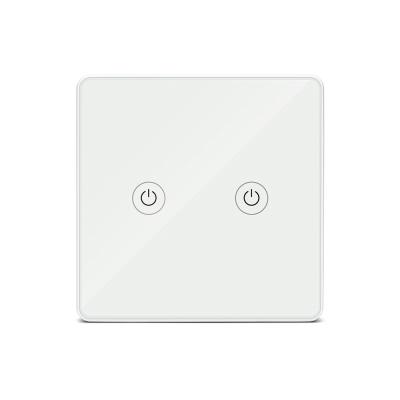 中国 Tuya Smartlife 2gang EU Touch Screen Switch With App Remote 240V 10A 販売のため