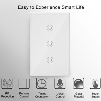 中国 US Smart Switch Wall Touch Control Glass Panel Light Switch Touch Screen Interruptor Wifi Inteligente Wall Smart Switch 販売のため