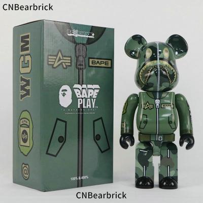 China TOY Bearbrick BAPE Building Block Tide Bear Doll Decoration Movable 400% 28CM Pilot Doll Violent Play MODEL for sale