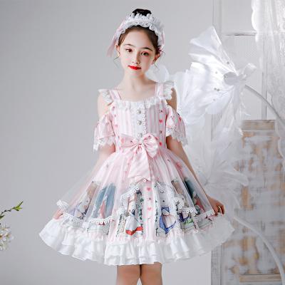 China Polyester Amazon best-selling lolita dress girls kawaii dress Lolita maid costume maid service sweet summer for sale