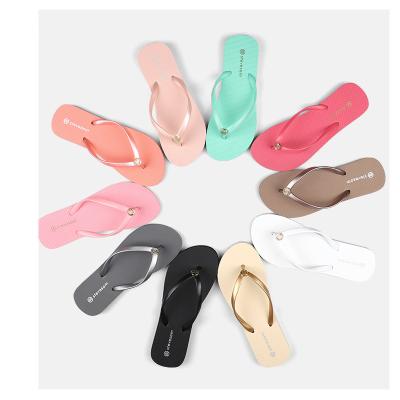 China Cushioning Flip Flops Summer Beach Style Solid Color Women Slipper Custom Flip Flop for sale