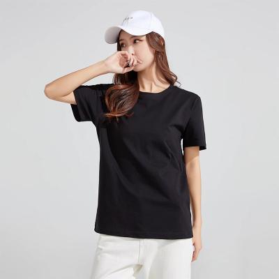 China 100%Cotton Plain Anti-Wrinkle T-shirts Women T-shirt Customized Logo Wholesale Plain Women's T-shirts for sale