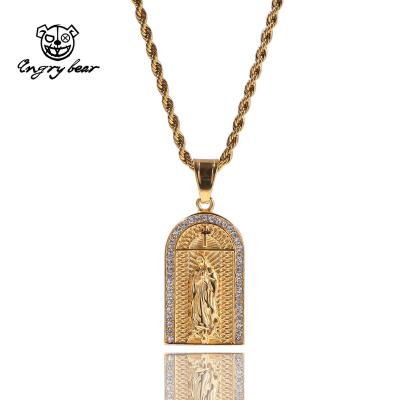 China Hiphop Hip Hop Madonna Stainless Steel Cross Pendant European and American Jewelry Trend Wholesale Agent for sale