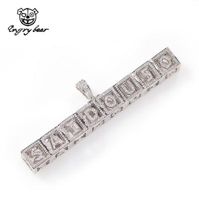 China Punk Hot Selling English Letter Personality Pendant 26 Square Letter Hip Hop Tide Hollow Pendants for sale