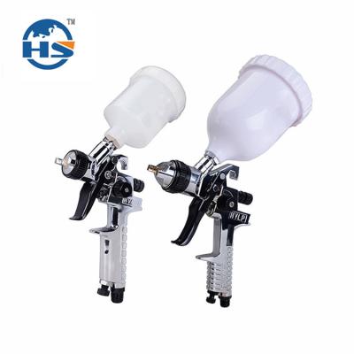 China Aluminum polishing paint spray gun body and plastic cup HVLP spray gun for sale