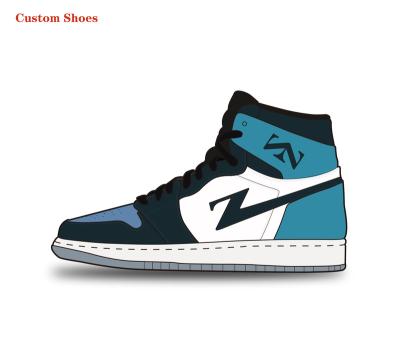 China Cushioning Custom Retro Sports High Top High Quality Leather Men Shoes All-match Casual Shoes Men And Women Shoes Customize Logo for sale