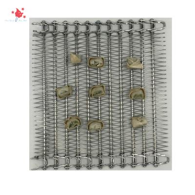 China Heat Resistant Stainless Steel Double Balanced Spiral Grate Wire Mesh Conveyor Belt With Chain for sale