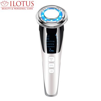 China Anti-Puffiness Electric Hot Cold Vibrating Massager LED EMS Ultrasonic Facial Tool for sale