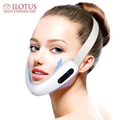 China Face Lift Home Use Mini Led Microcurrent RF Face Lifting Massager Portable V-Shape Line Lifting Stretching Belt for sale