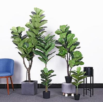 China Elegant Fiddle Leaf Fig Realistic Faked Artificial Plants Fiddle Leaf Tree Ficus Lyrata with Pots for Home and Office Decoration for sale