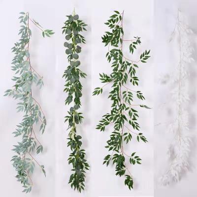 China Real Touch Greenery Bohemian Artificial Eucalyptus Vines 170cm Hanging Plants For Wedding Party Decor for sale