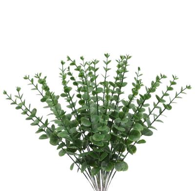 China Real Touch Silver Dollar Scandinavian Eucalyptus Branch Artificial Eucalyptus Leaves Stems For DIY Desk Decor for sale