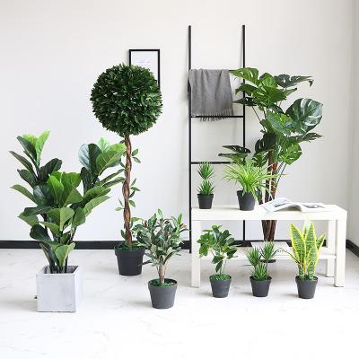 China Potted Artificial Tree Fiddle Leaf Fig Artificial Ficus Lyrata Faux Country Plants Tree For Home Decoration for sale