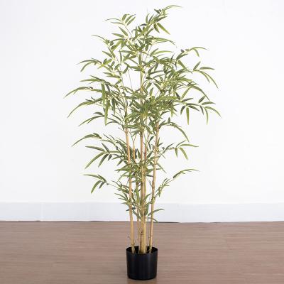 China Greenery Eclectic Artificial Bamboo Bonsai Plants Plastic Artificial Trees For Garden Decoration for sale