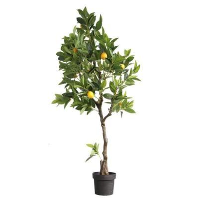 China Decoration Plants Artificial Lifelike Rigged Lemon Tree with Pots and Lemons for Home and Office Decoration for sale