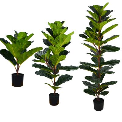 China Modern Artificial Ficus Tree Green Decorative Artificial Fiddle Leaf Plant Trees For Sale for sale