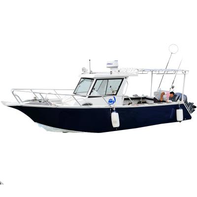 China Gospel 7.5m/25ft aluminum fishing boat cabin family sport aluminum center boat for sale for sale