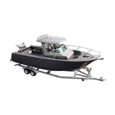 China Gospel Boat Aluminum Family Use 25ft/7.5m Center Cabin Aluminum Boat For Fishing for sale