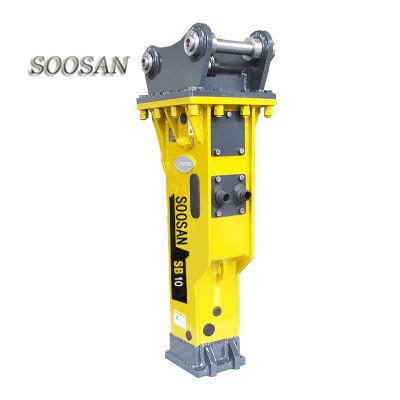 China Construction type Soosan SB10 hydraulic breaker side and silence and top breaker with chisel diameter 40mm for excavator for sale