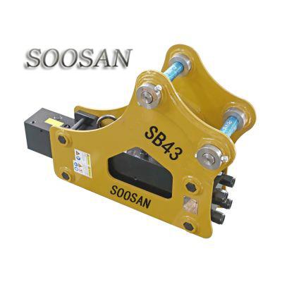 China Good construction factory price breaker Soosan SB43 box shaped hydraulic hammer with 75mm chisel suitable for 6-9 tons excavator for sale