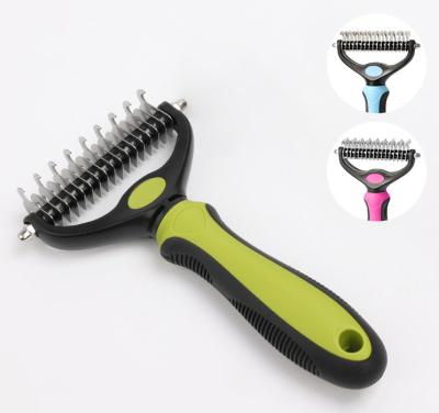 China Stocked Wholesale Cat comb Grooming comb Dog hair removal brush Stainless steel hair removal brush Pet knotting comb for sale