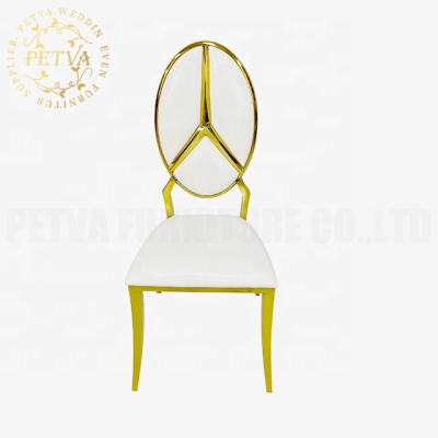 China Banquet Modern Gold Stainless Steel Cheap Stackable Steel Wedding Chair For Wedding Used for sale