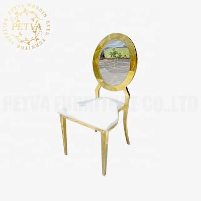 China Modern Wholesale Acrylic Back Round Banquet Stainless Steel Chiavari Wedding Chair For Event Used for sale